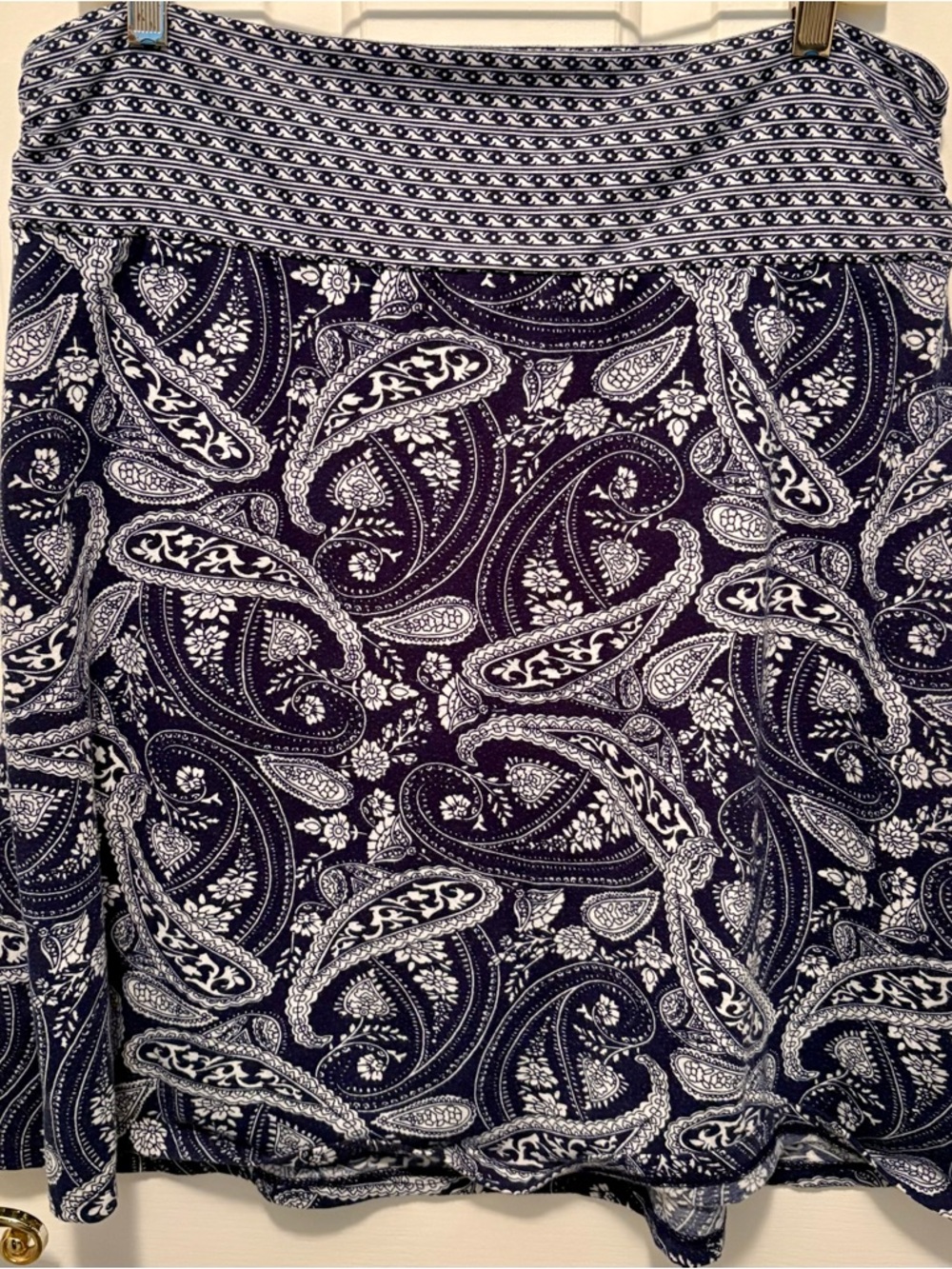 Faded Glory Navy Paisley A-Line Women’s Skirt